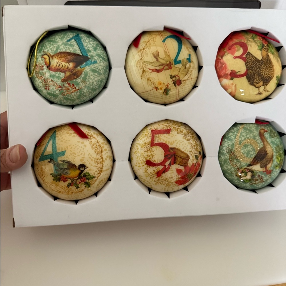 12 Piece Decoupage Ball Ornament Set from Kurt Adler